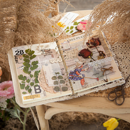 6pcs Dried Flowers & Plants Decorative Waterproof PET DIY Scrapbook Stickers