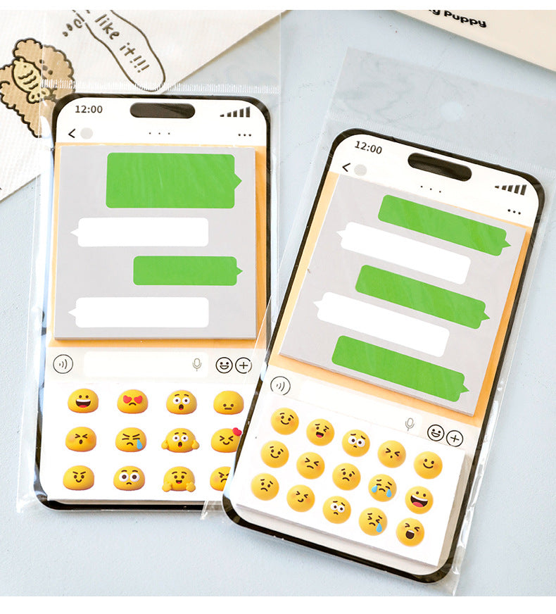 30 Pages Text Message Chat Box Post-it Notes Sticky Notes with Interactive Emoji