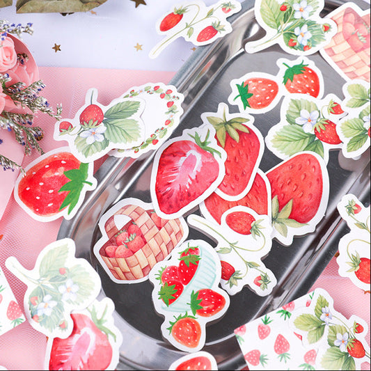 45pcs Strawberry Boxed DIY Stickers Planner Envelope Sealing Scrapbook Stickers