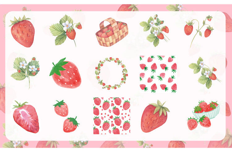 45pcs Strawberry Boxed DIY Stickers Planner Envelope Sealing Scrapbook Stickers