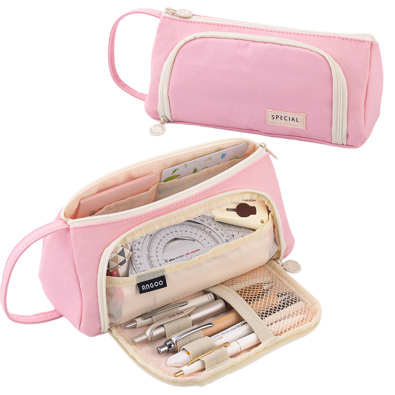 Multi-Functional Large Capacity Canvas Pencil Case Pencil Bag Organizer