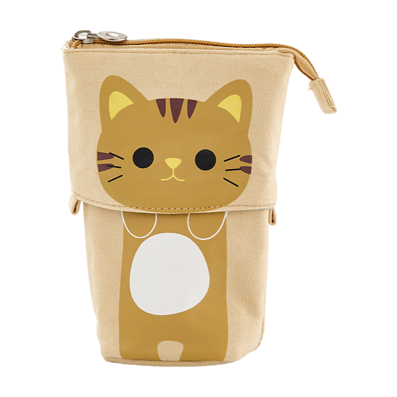 Multi-functional Pop Up Canvas Cat Pencil Case Pen Holder Organizer