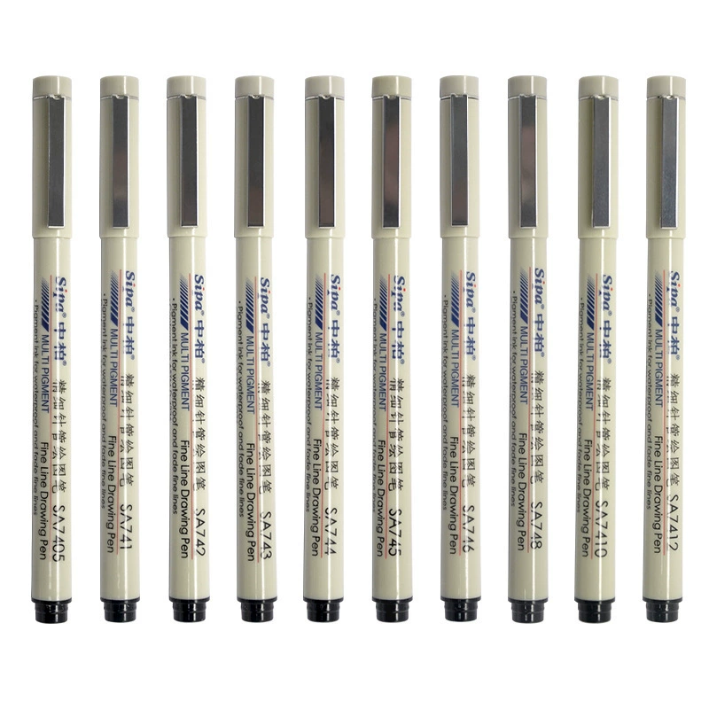 10pcs Professional Multi-Size Waterproof Fineliner Drawing Pens