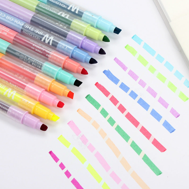 10pcs Double-headed Erasable Highlighter
