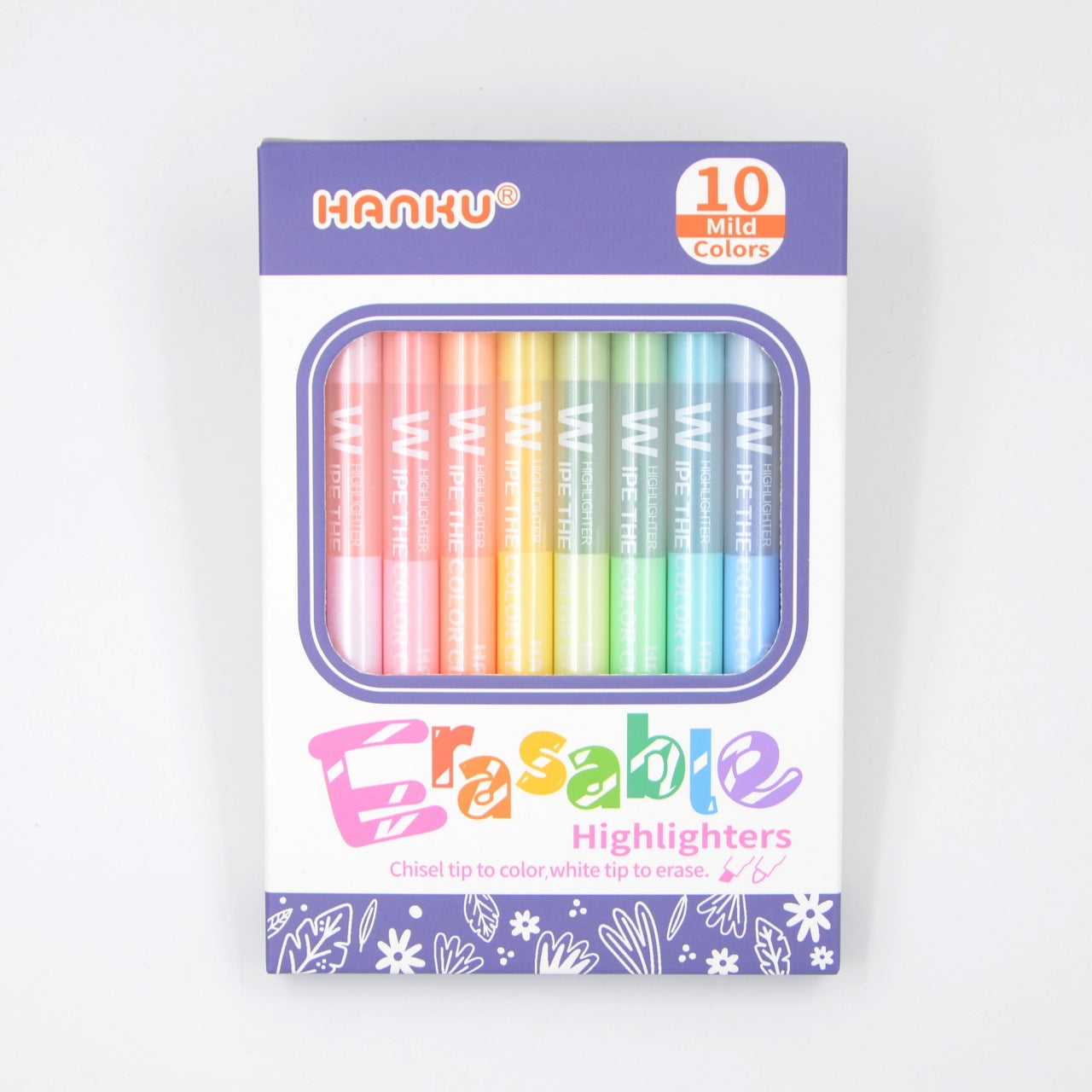 10pcs Double-headed Erasable Highlighter