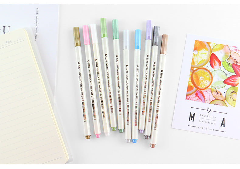 10pcs Metallic Marker Pens