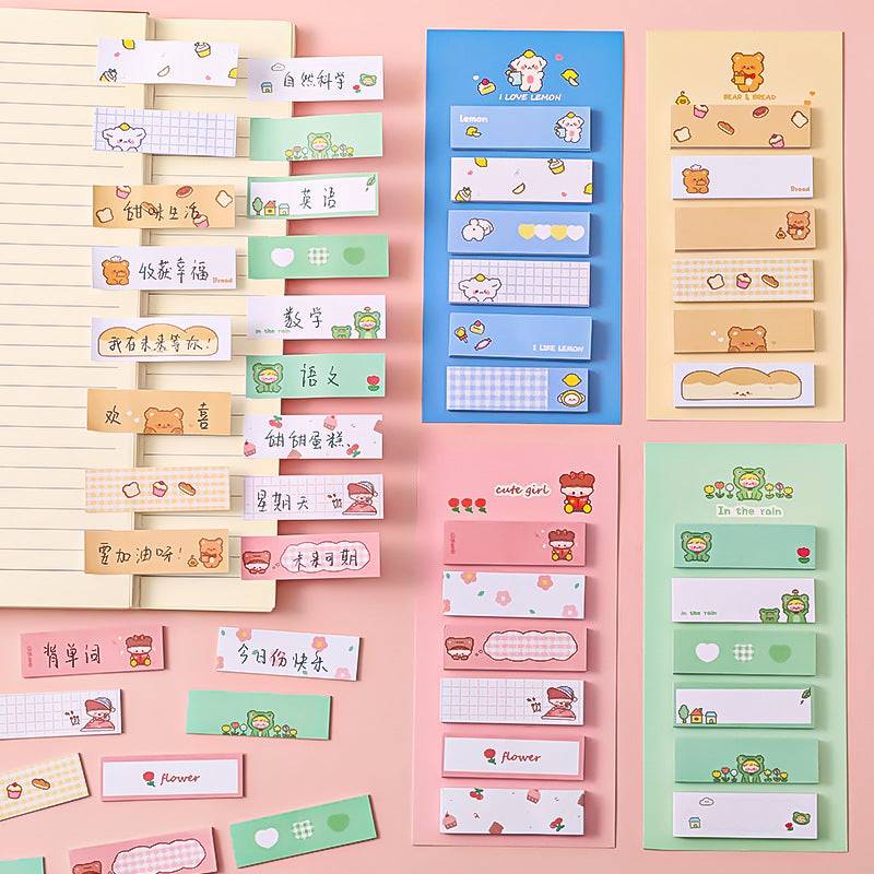 120 Sheets Cartoon Pet Dog Bear Frog Index Sticker Sticky Notes