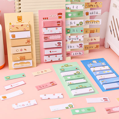 120 Sheets Cartoon Pet Dog Bear Frog Index Sticker Sticky Notes