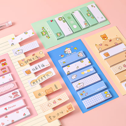 120 Sheets Cartoon Pet Dog Bear Frog Index Sticker Sticky Notes