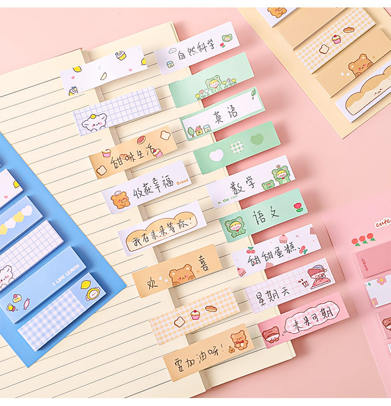 120 Sheets Cartoon Pet Dog Bear Frog Index Sticker Sticky Notes