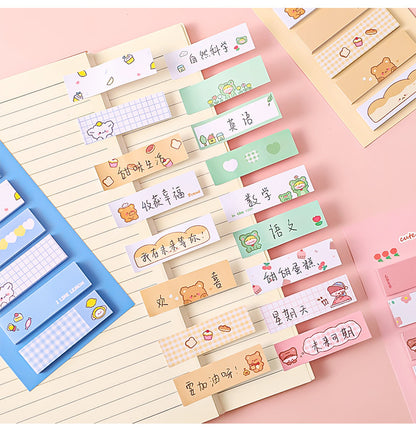 120 Sheets Cartoon Pet Dog Bear Frog Index Sticker Sticky Notes