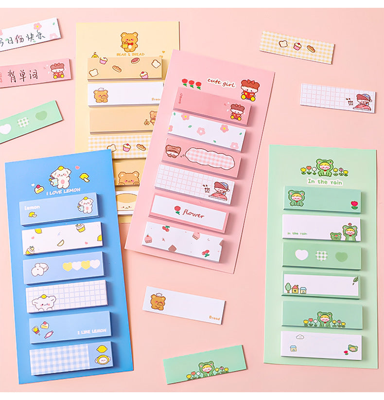 120 Sheets Cartoon Pet Dog Bear Frog Index Sticker Sticky Notes