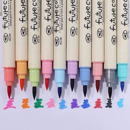 10pcs Watercolor Soft Fiber Brush Pens