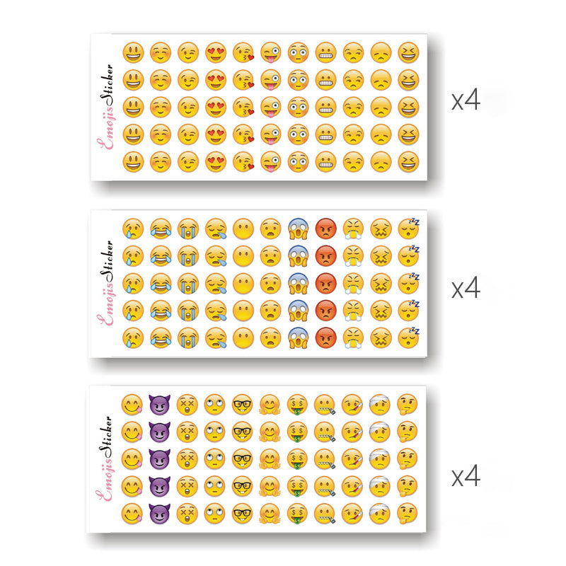 660pcs/12 Sheets Mini Emoji Face Planner Stickers Scrapbook Decals