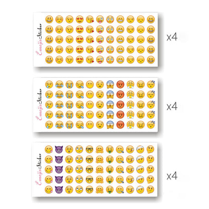 660pcs/12 Sheets Mini Emoji Face Planner Stickers Scrapbook Decals