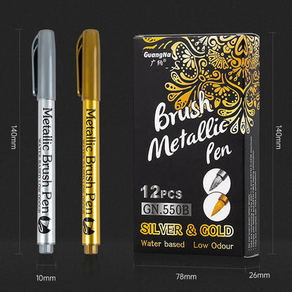 12pcs Metallic Brush Pens