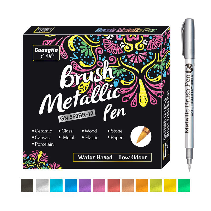 12pcs Metallic Brush Pens