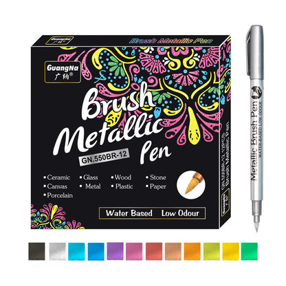 12pcs Metallic Brush Pens