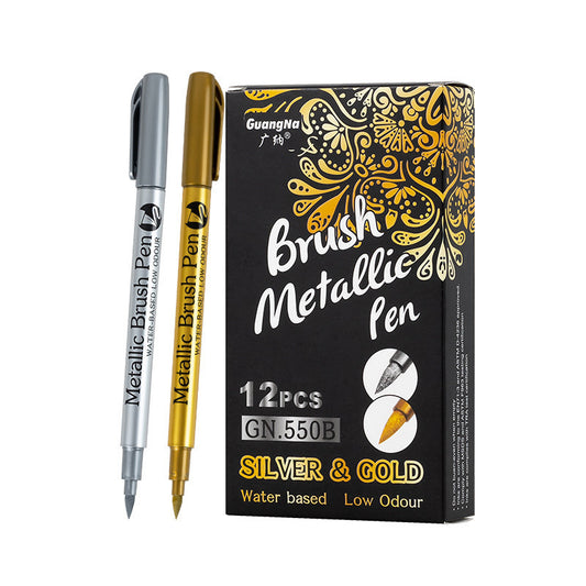 12pcs Metallic Brush Pens