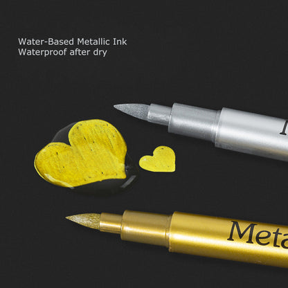12pcs Metallic Brush Pens