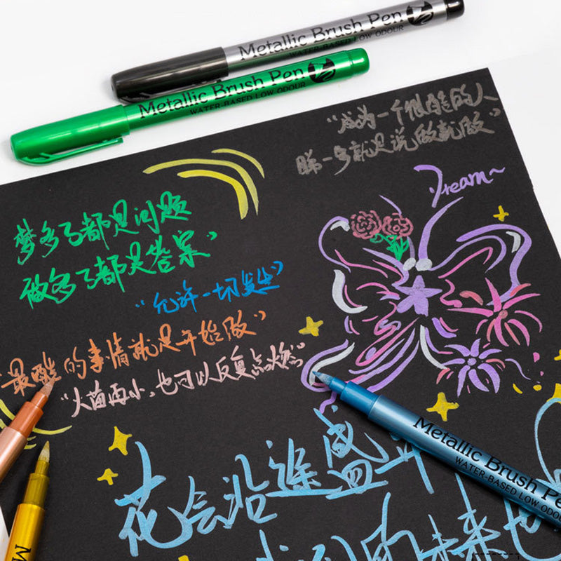 12pcs Metallic Brush Pens