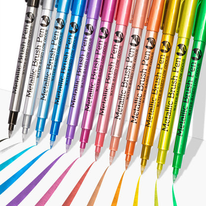 12pcs Metallic Brush Pens