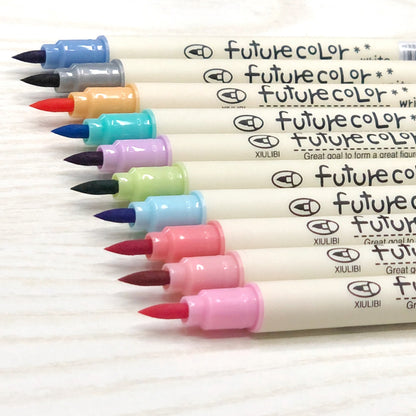 10pcs Watercolor Soft Fiber Brush Pens