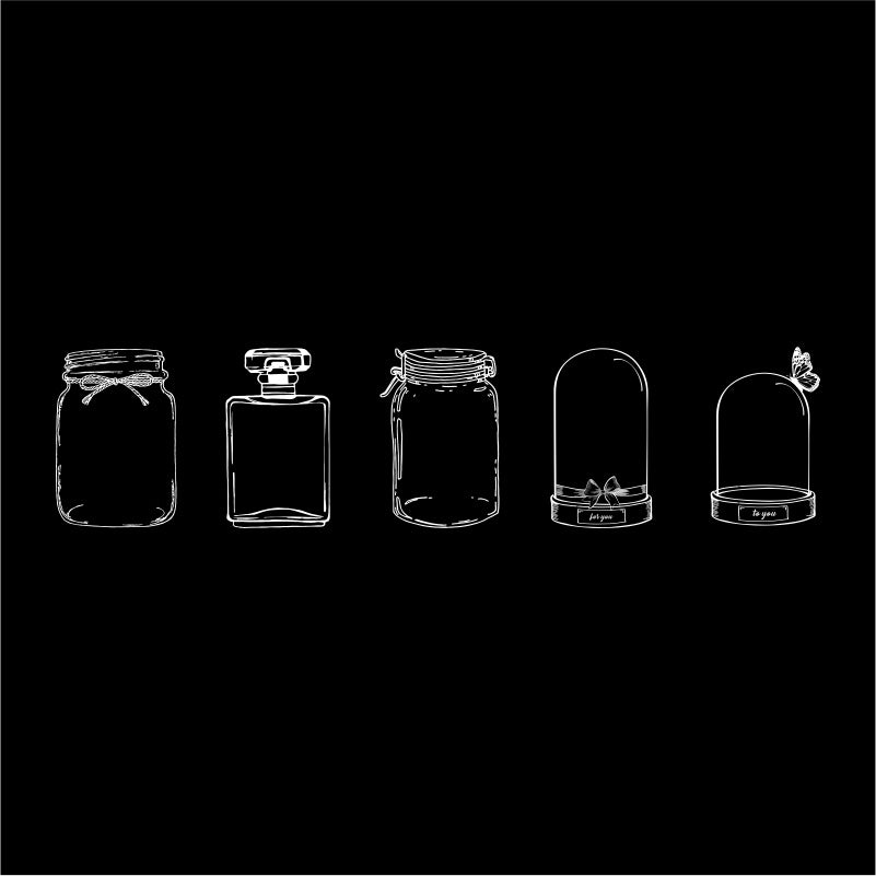 20pcs Dream Collector Glassware Self-adhesive DIY Scrapbook Decoration