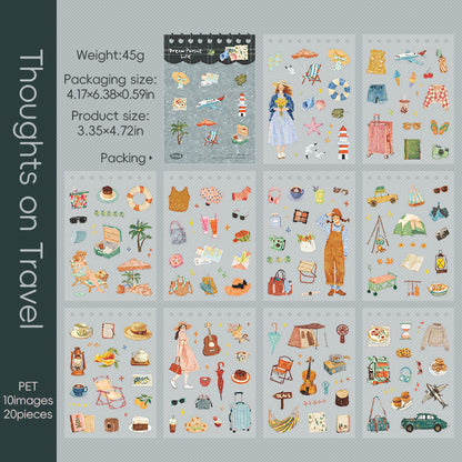 20 Sheets Dream Pursuit Life Aesthetic PET Sticker Book