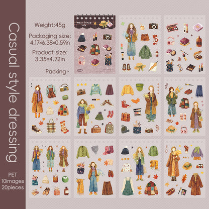 20 Sheets Dream Pursuit Life Aesthetic PET Sticker Book