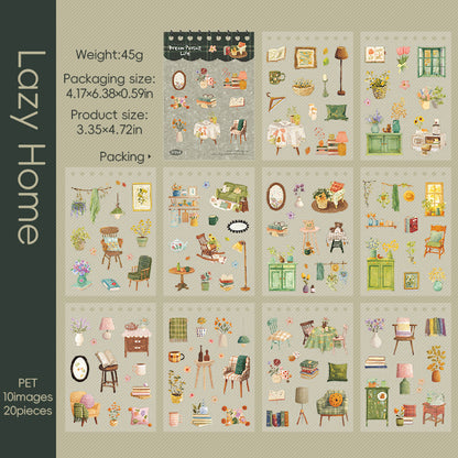 20 Sheets Dream Pursuit Life Aesthetic PET Sticker Book