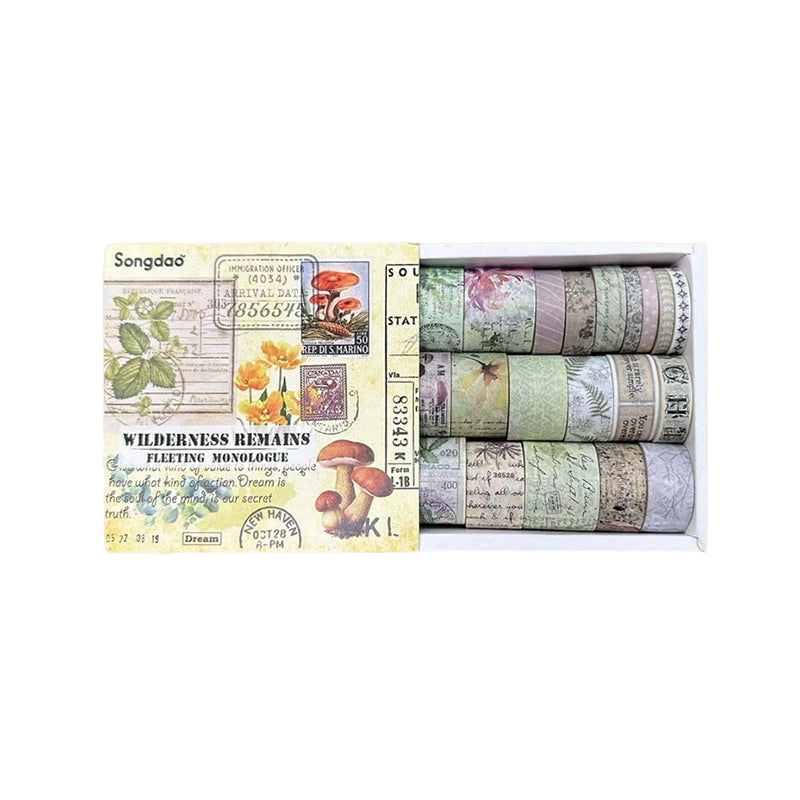 20pcs Vintage Botanical Multi-Size Planner Deco DIY Boxed Washi Tapes