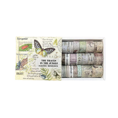 20pcs Vintage Botanical Multi-Size Planner Deco DIY Boxed Washi Tapes