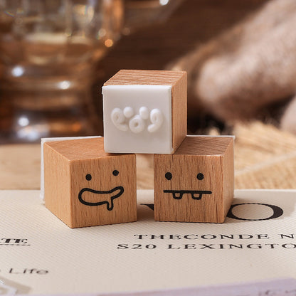 25pcs Weather / Emoji / Plants / Weather Mini Beech Wood Stamp Set