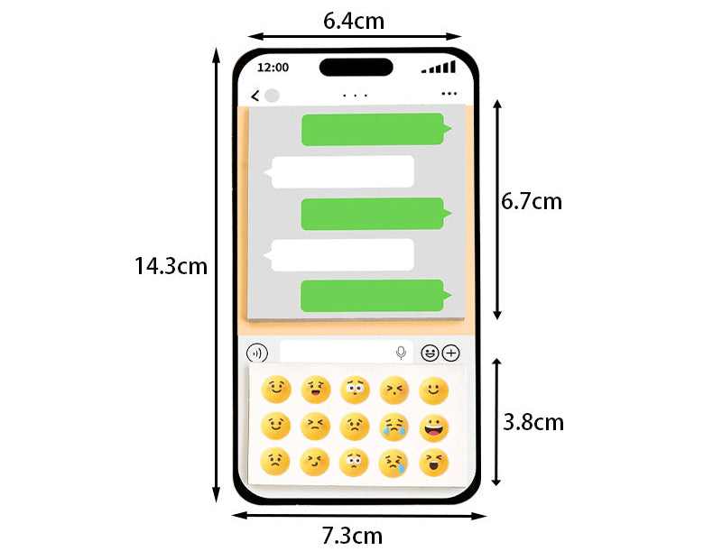 30 Pages Text Message Chat Box Post-it Notes Sticky Notes with Interactive Emoji