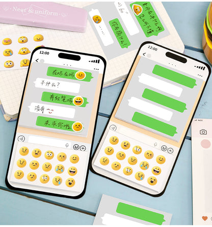 30 Pages Text Message Chat Box Post-it Notes Sticky Notes with Interactive Emoji