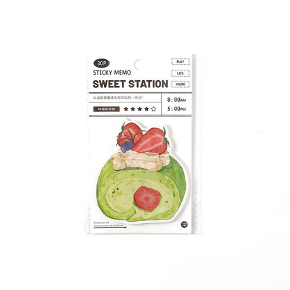 30 Sheets Dessert Sticky Notes Cute Sweet Treat Memo Pad