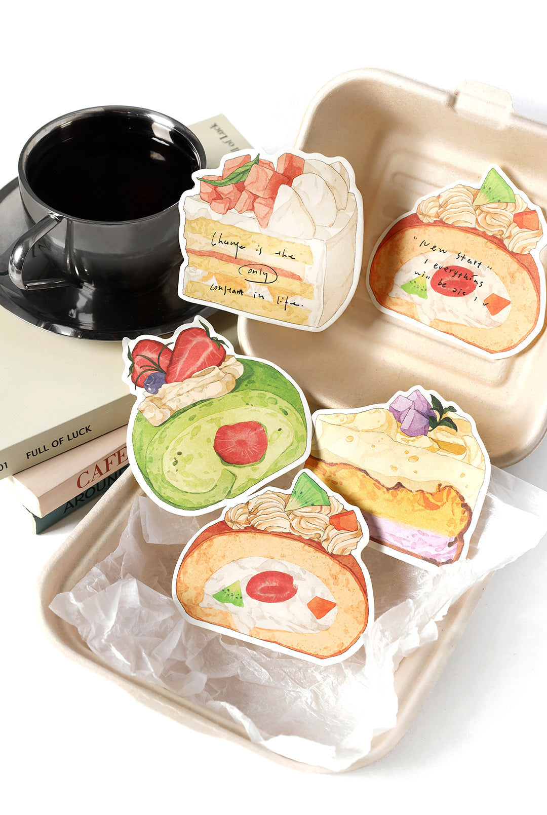 30 Sheets Dessert Sticky Notes Cute Sweet Treat Memo Pad