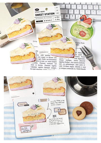 30 Sheets Dessert Sticky Notes Cute Sweet Treat Memo Pad