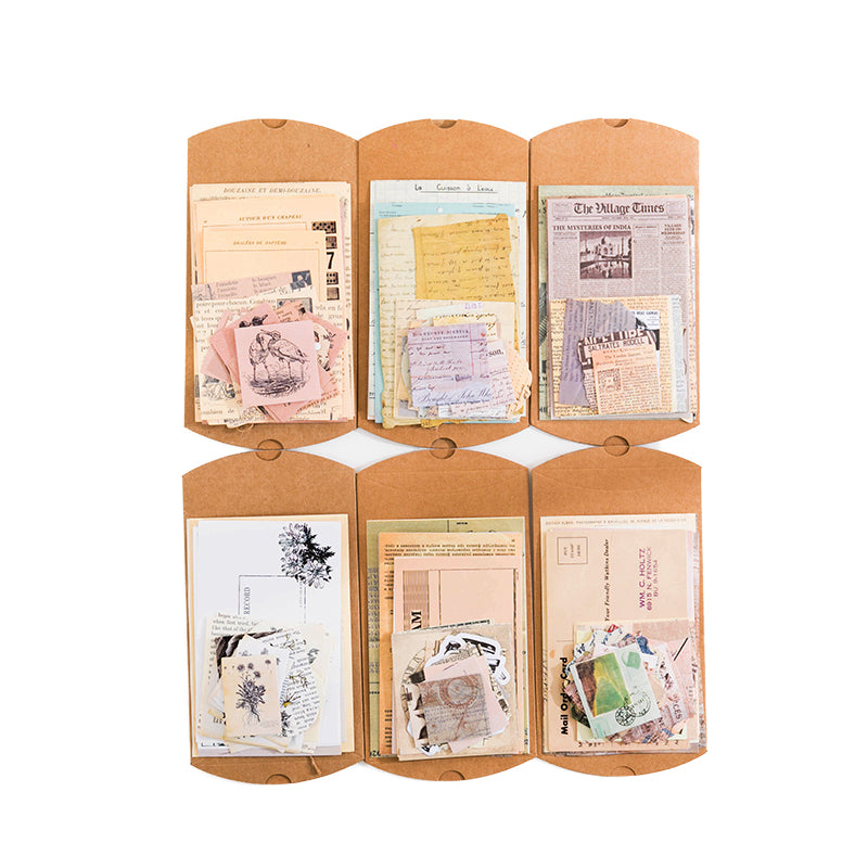 30pcs Mushroom Butterfly Flower Moon Phase Newspaper DIY Stickers