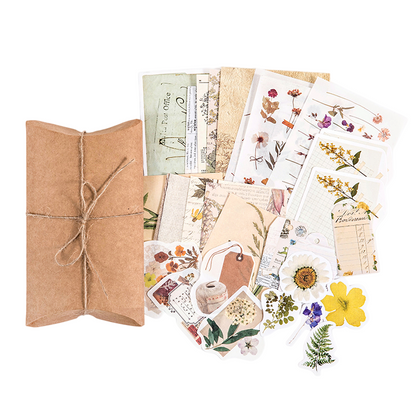 30pcs Mushroom Butterfly Flower Moon Phase Newspaper DIY Stickers