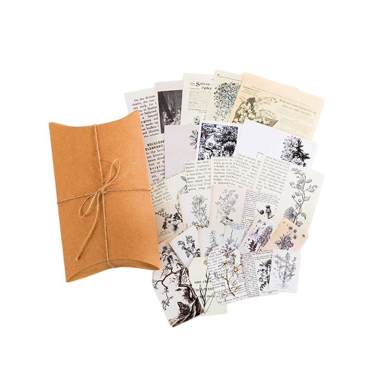30pcs Mushroom Butterfly Flower Moon Phase Newspaper DIY Stickers