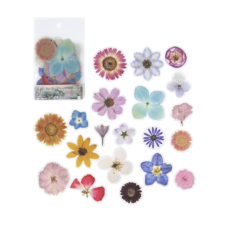 40pcs Botanical Leaves Flower Mushroom Ribbon DIY Decorative PET Stickers