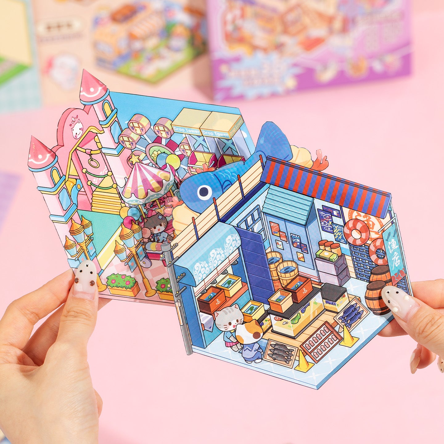 3D Cat DIY Miniature Scene Sticker Boo Scrapbook Sticker Book
