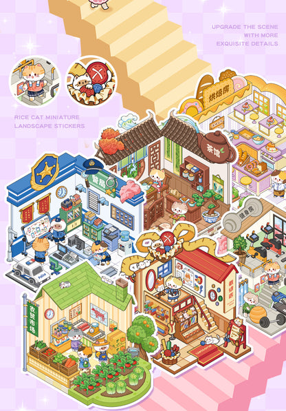 3D Cat DIY Miniature Scene Sticker Boo Scrapbook Sticker Book