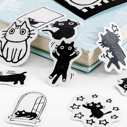 45pcs Cute Cat Planner Envelope Sealing Scrapbook Stickers