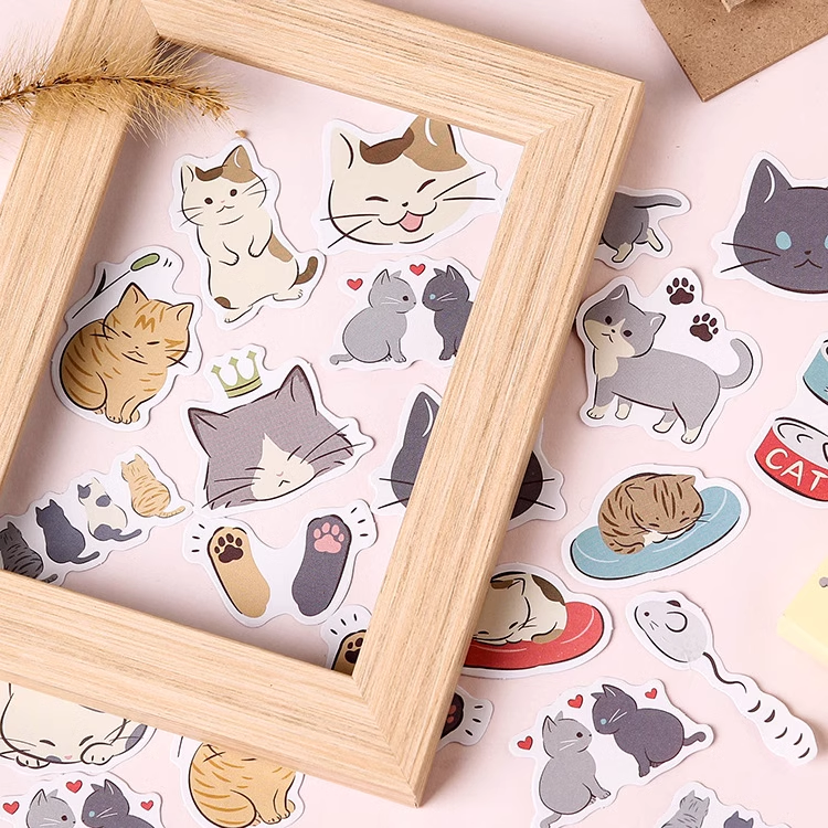 45pcs Cute Cat Planner Envelope Sealing Scrapbook Stickers