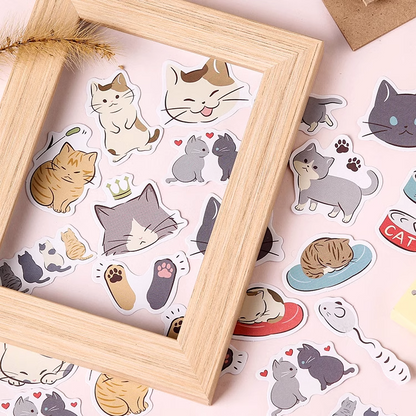 45pcs Cute Cat Planner Envelope Sealing Scrapbook Stickers