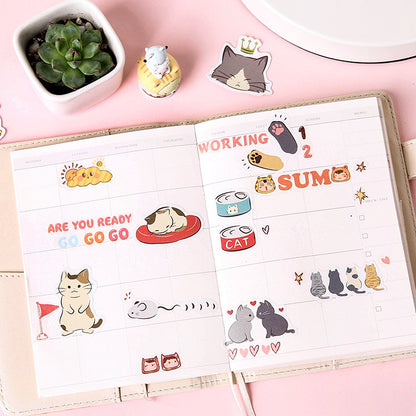 45pcs Cute Cat Planner Envelope Sealing Scrapbook Stickers