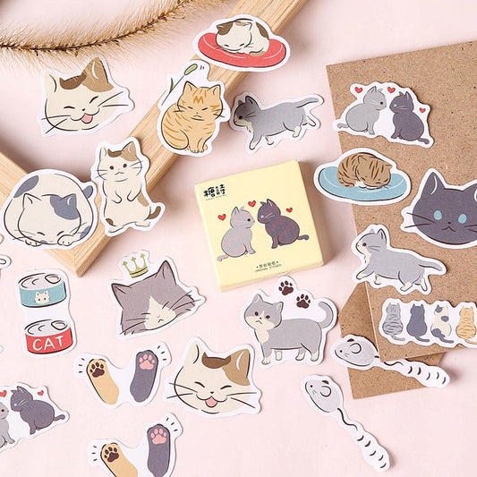 45pcs Cute Cat Planner Envelope Sealing Scrapbook Stickers